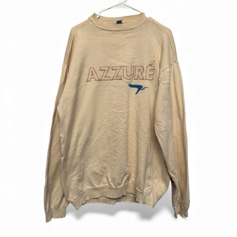 Vintage Y2K Era Azzure Tan Oversized Crewneck Sweater Size 2XL